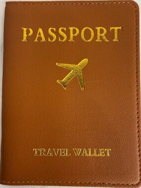 PASSPORT USA PASSPORT FOLDING ID HOLDER/CASE/ COVER BROWN